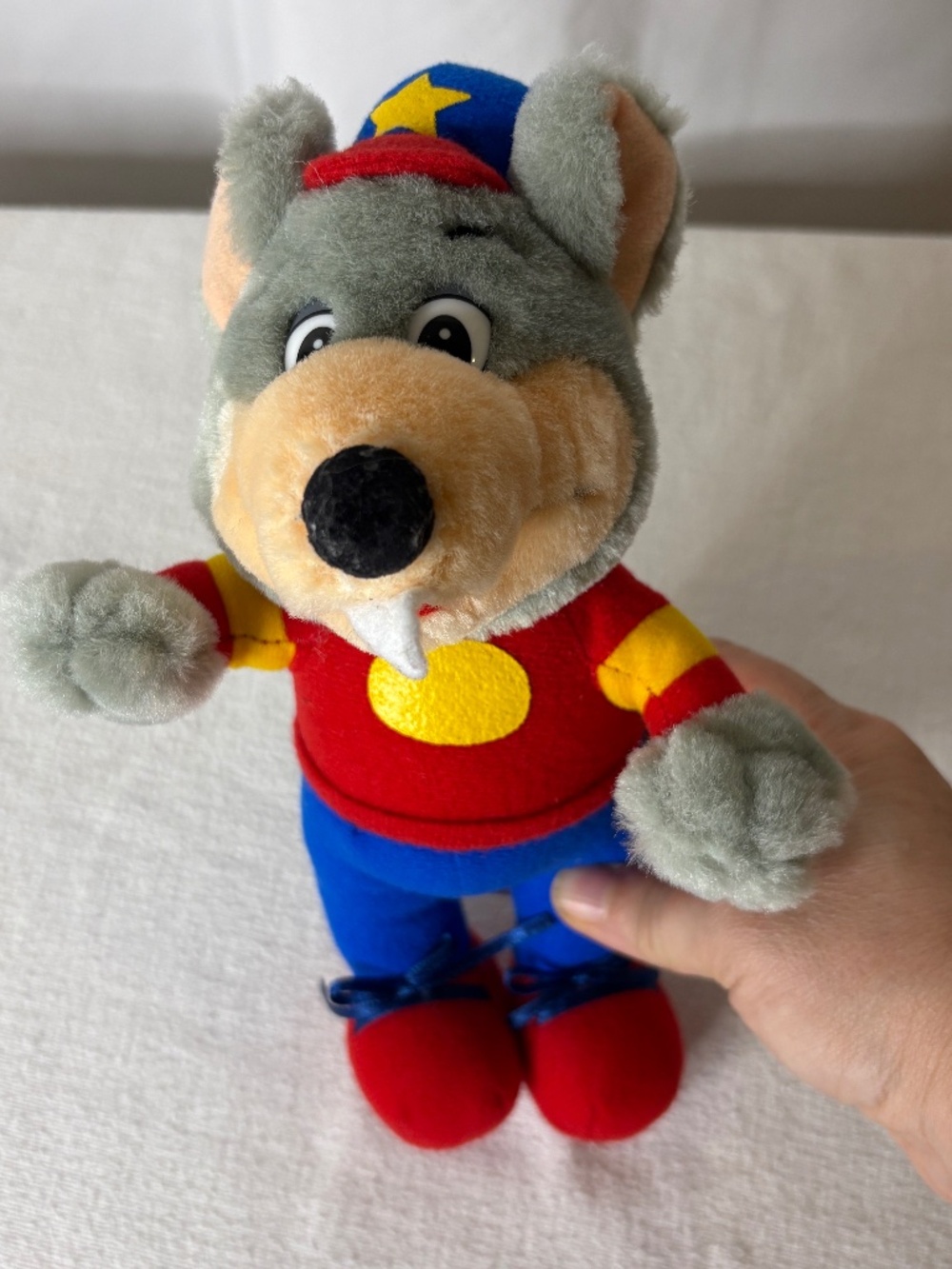 Retro Chuck E. Cheese VTG 1996 14” Plush RARE Stuffed Doll Showbiz Pizza Time